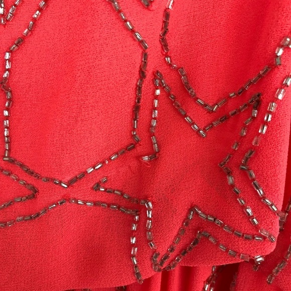 Needle & Thread Maxi Dress Punk Hot Pink Stars Cocktail Formal Prom Gown - Picture 5 of 10